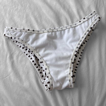 M size•White& Brown polka dot bikini Set