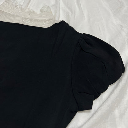 Black layered lace top