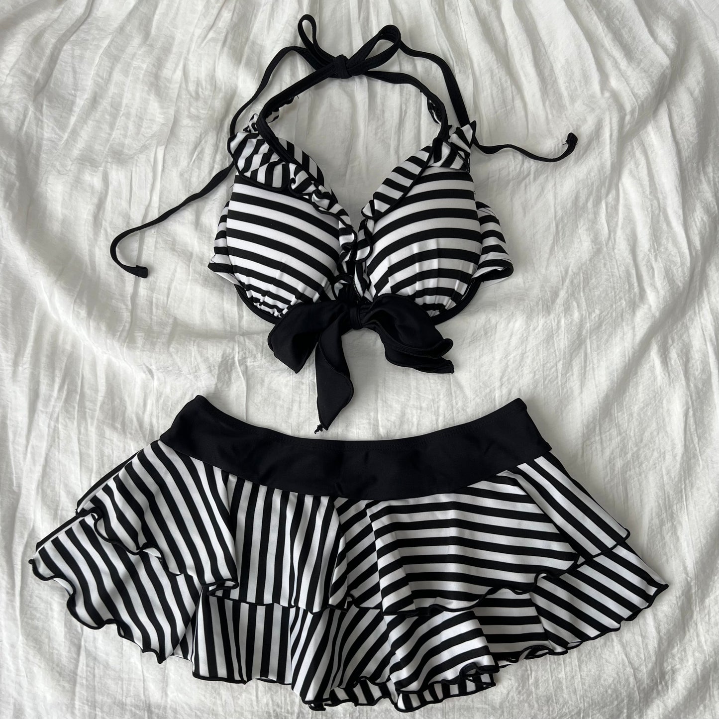 Women's Striped Bikini-Tankini set