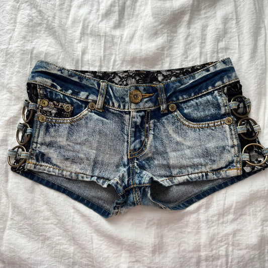 Denim gold shorts
