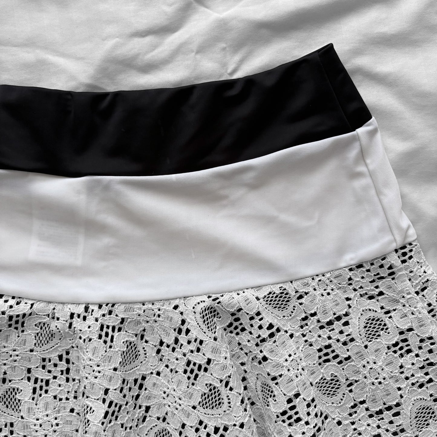 L size•Black & white lace bikini Set