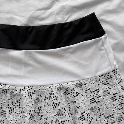 L size•Black & white lace bikini Set