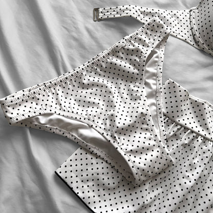 L size•White polka dots bikini Set
