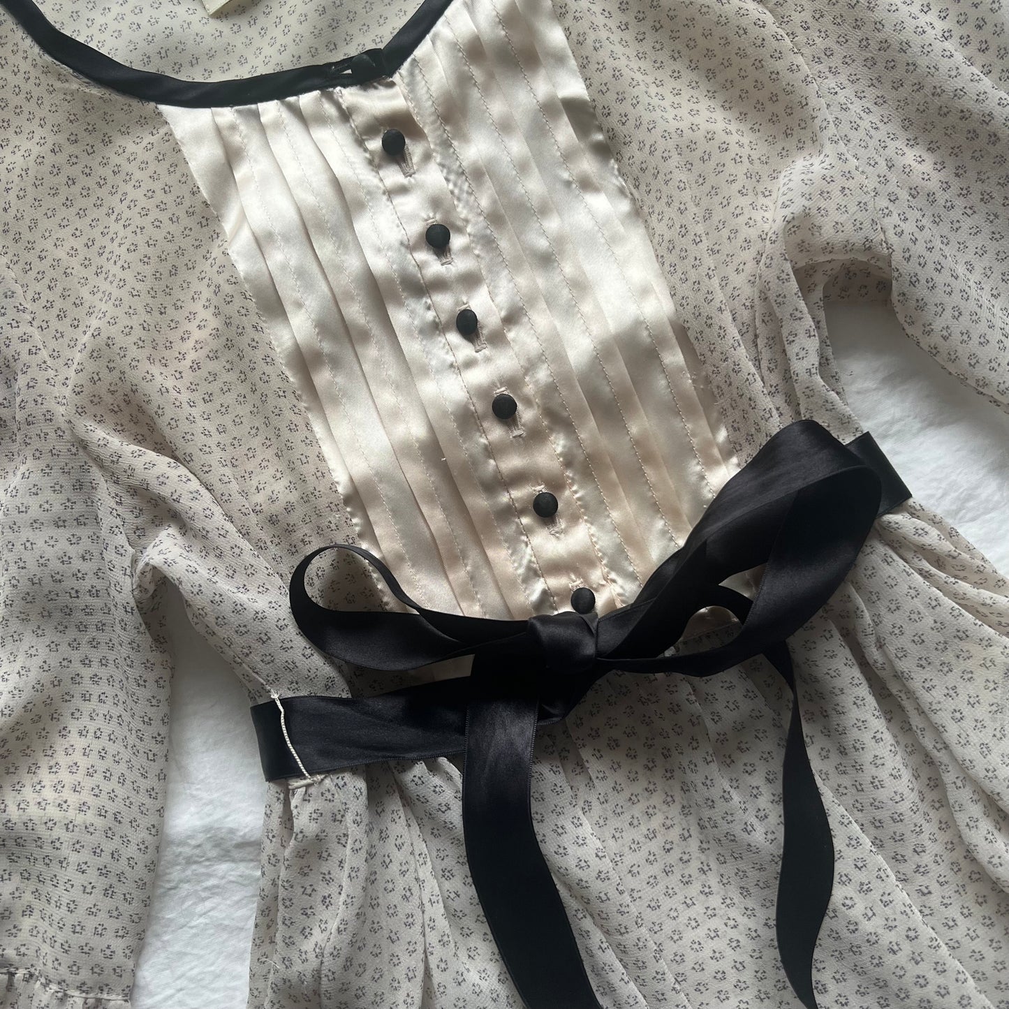 Black ribbon babydoll top