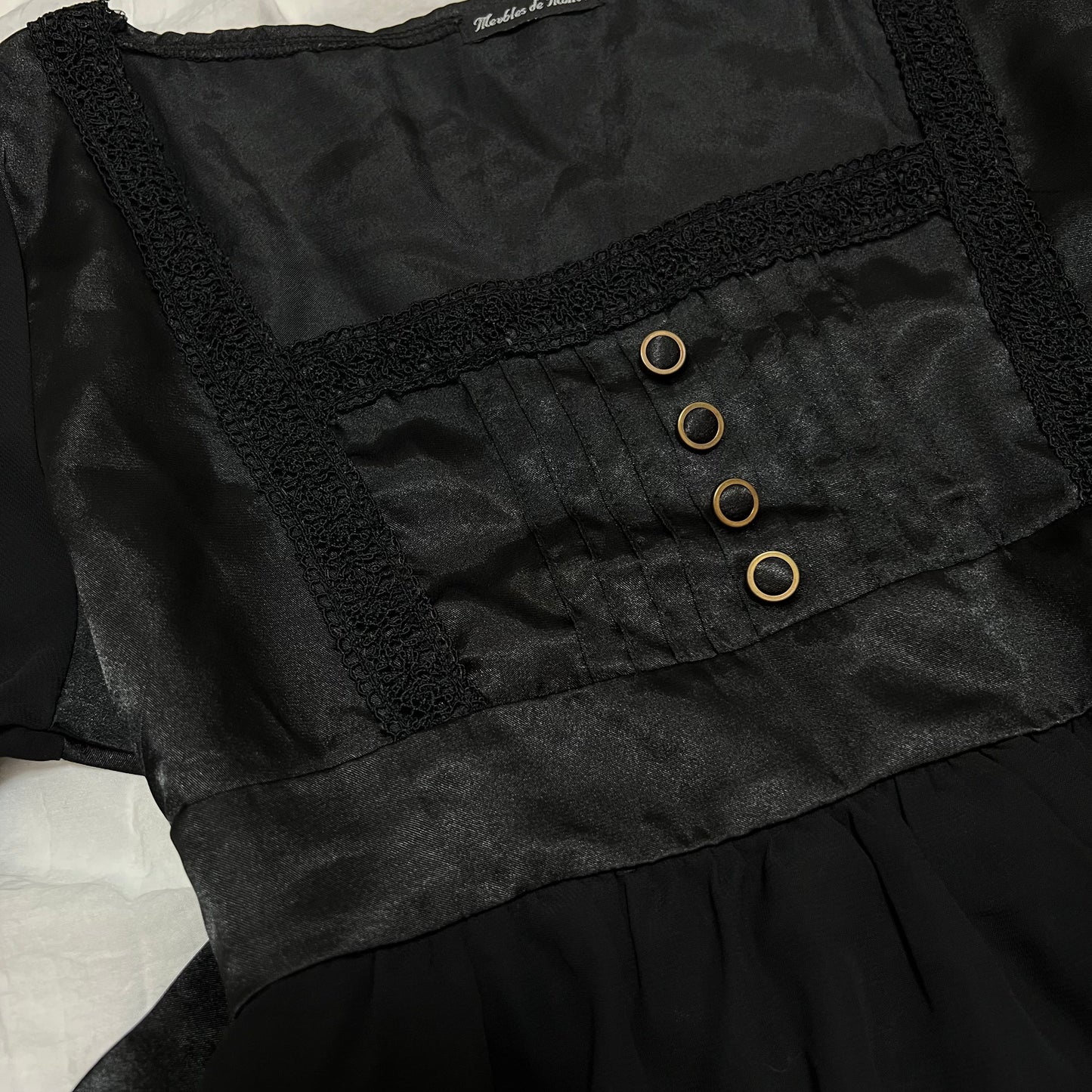 Black babydoll ribbon top