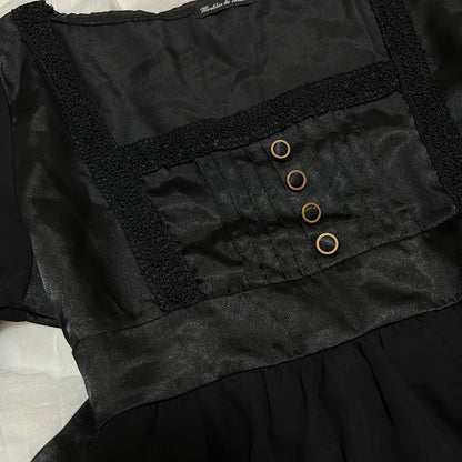 Black babydoll ribbon top