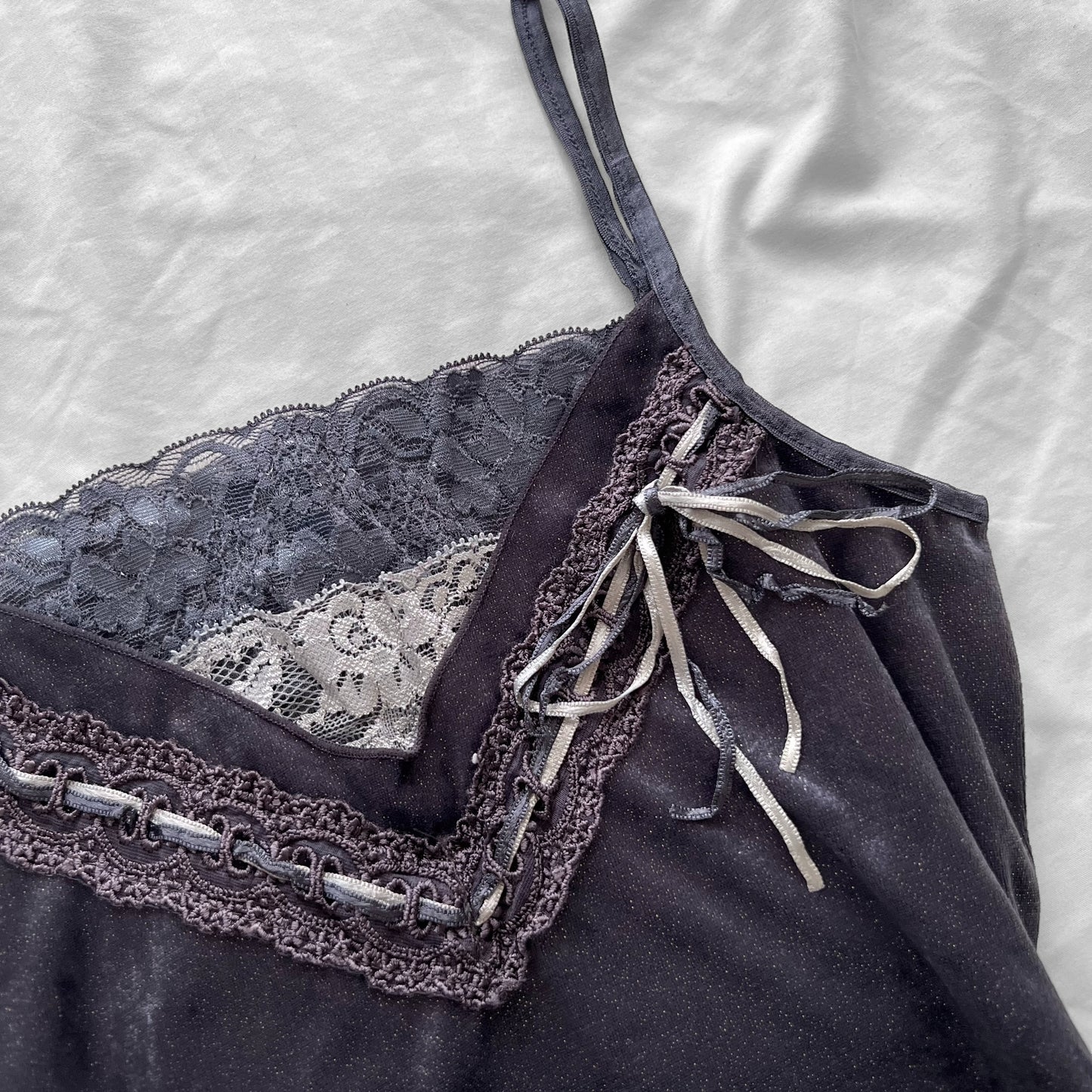 Velour lace cami