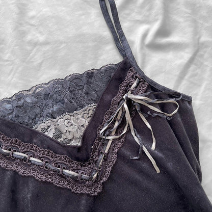 Velour lace cami