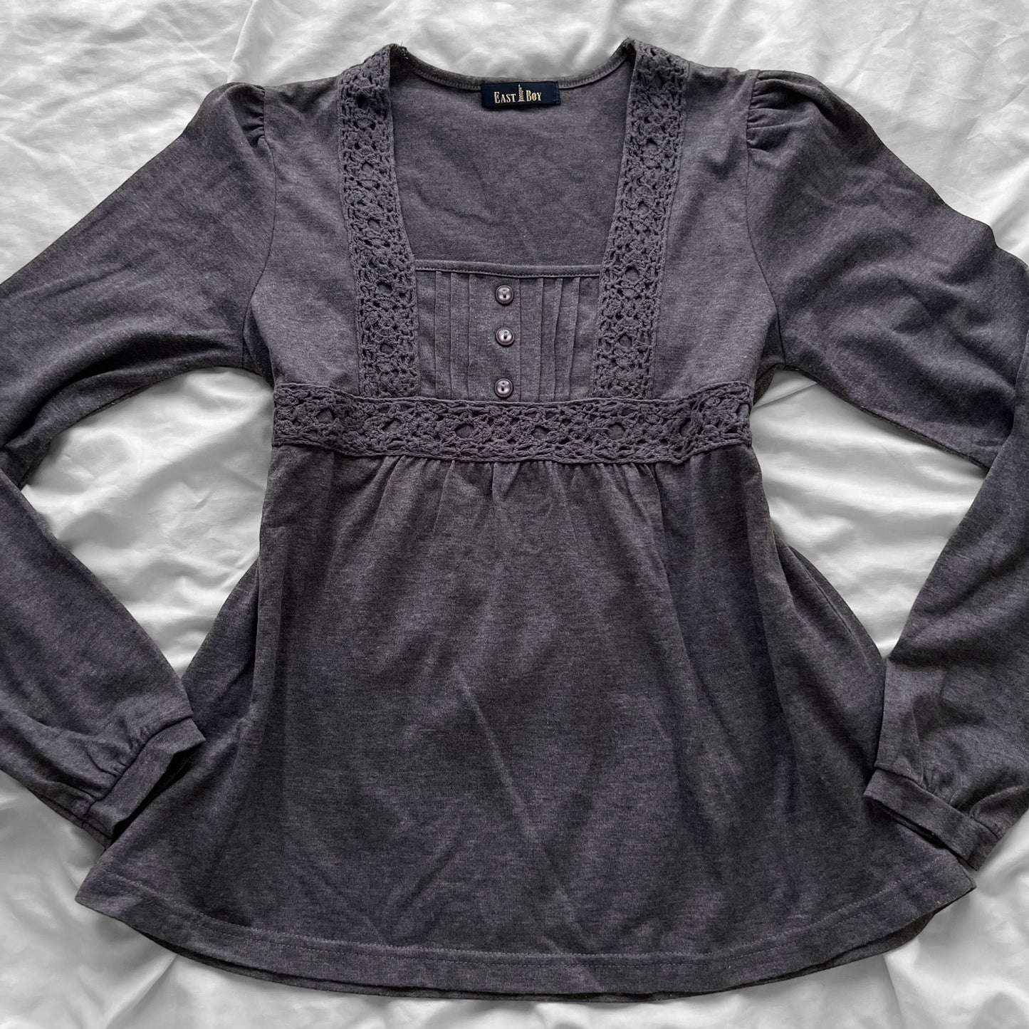 Grey Coquette Top