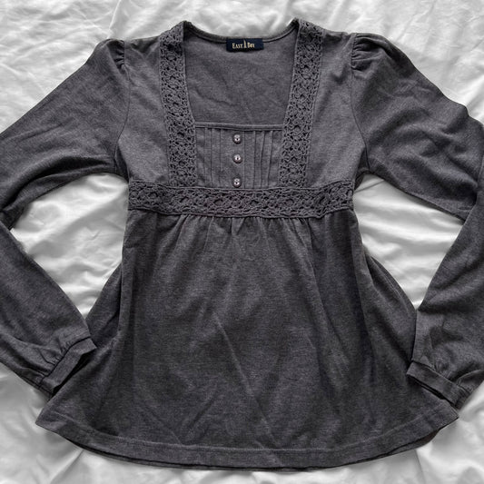 Grey Coquette Top