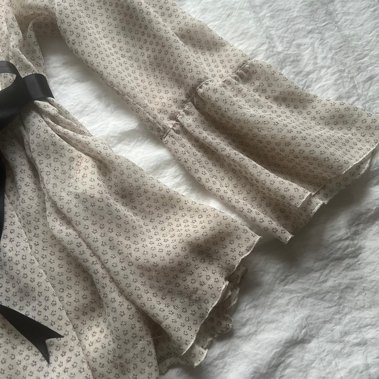 Black ribbon babydoll top