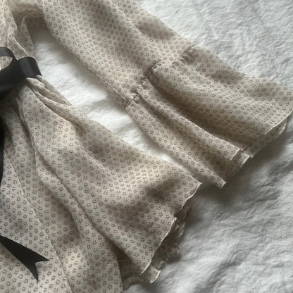 Black ribbon babydoll top