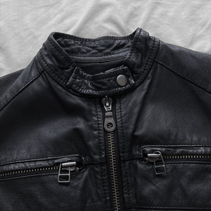 Black Leather Biker Jacket