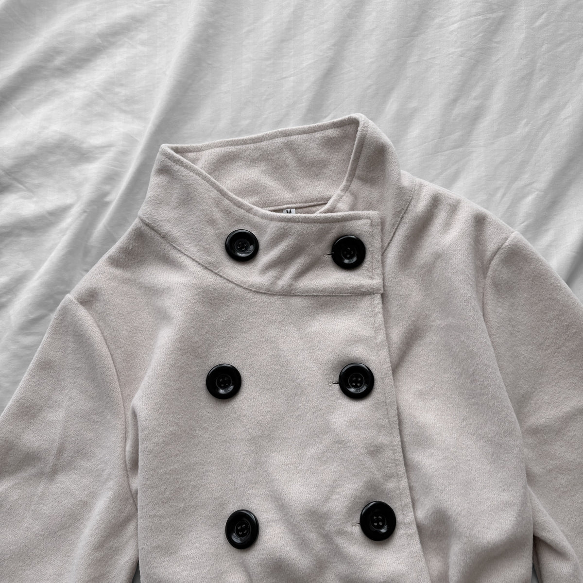 Cream PeaCoat High Neck
