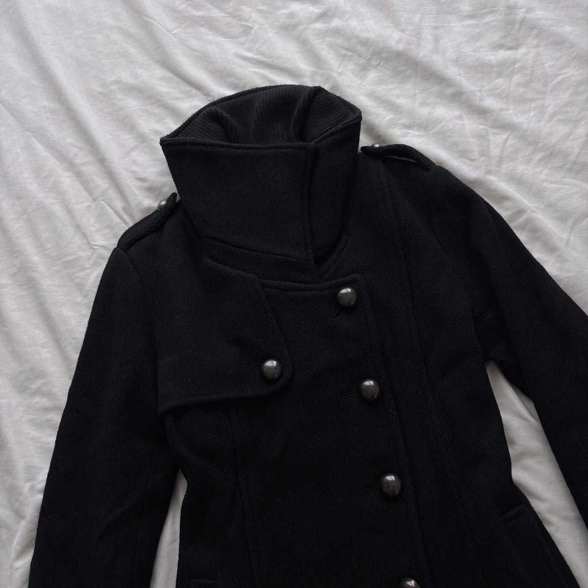 High Collar Black Archive Coat