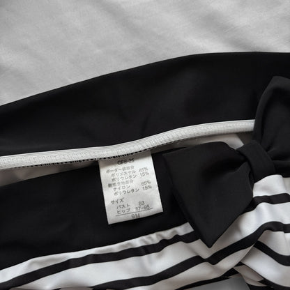 M size•Black & White stripes bikini Set
