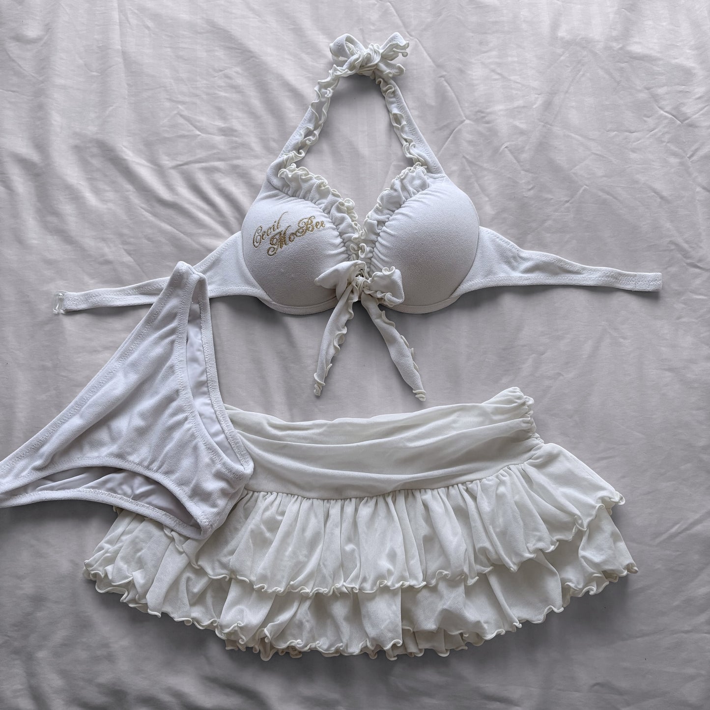 M size•White Cecil McBee bikini Set