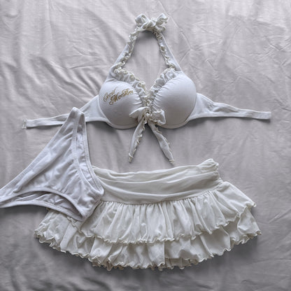 M size•White Cecil McBee bikini Set
