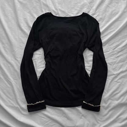 RARE ‘Axes Femme’ Long Sleeve Big Ribbon Top