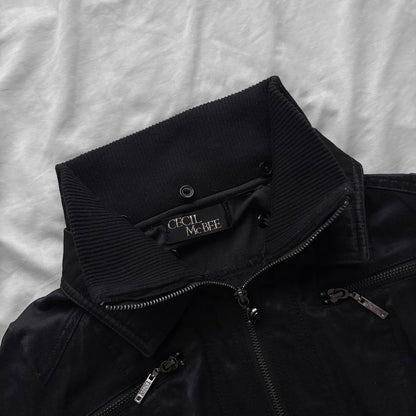 'CECIL McBEE' Black Y2K Inspired Fitted Jacket