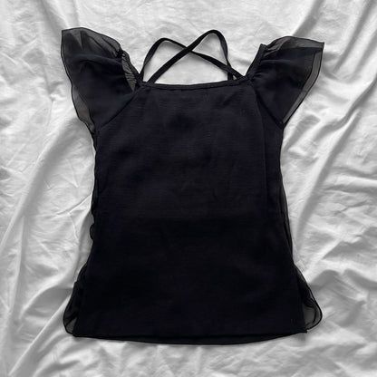 Rare Black frills top