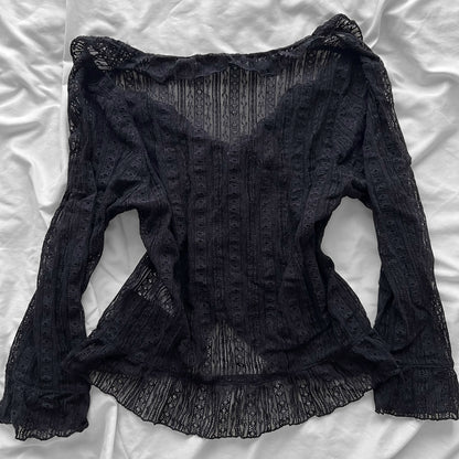 Lace ribbon cardigan