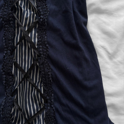 ‘Axes Femme’ Corset Navy Top