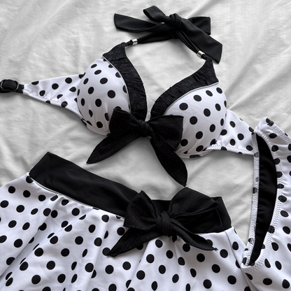 S size•White & dots glittery bikini Set