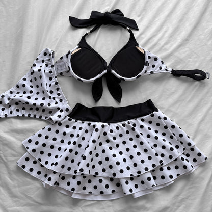 S size•White & dots glittery bikini Set