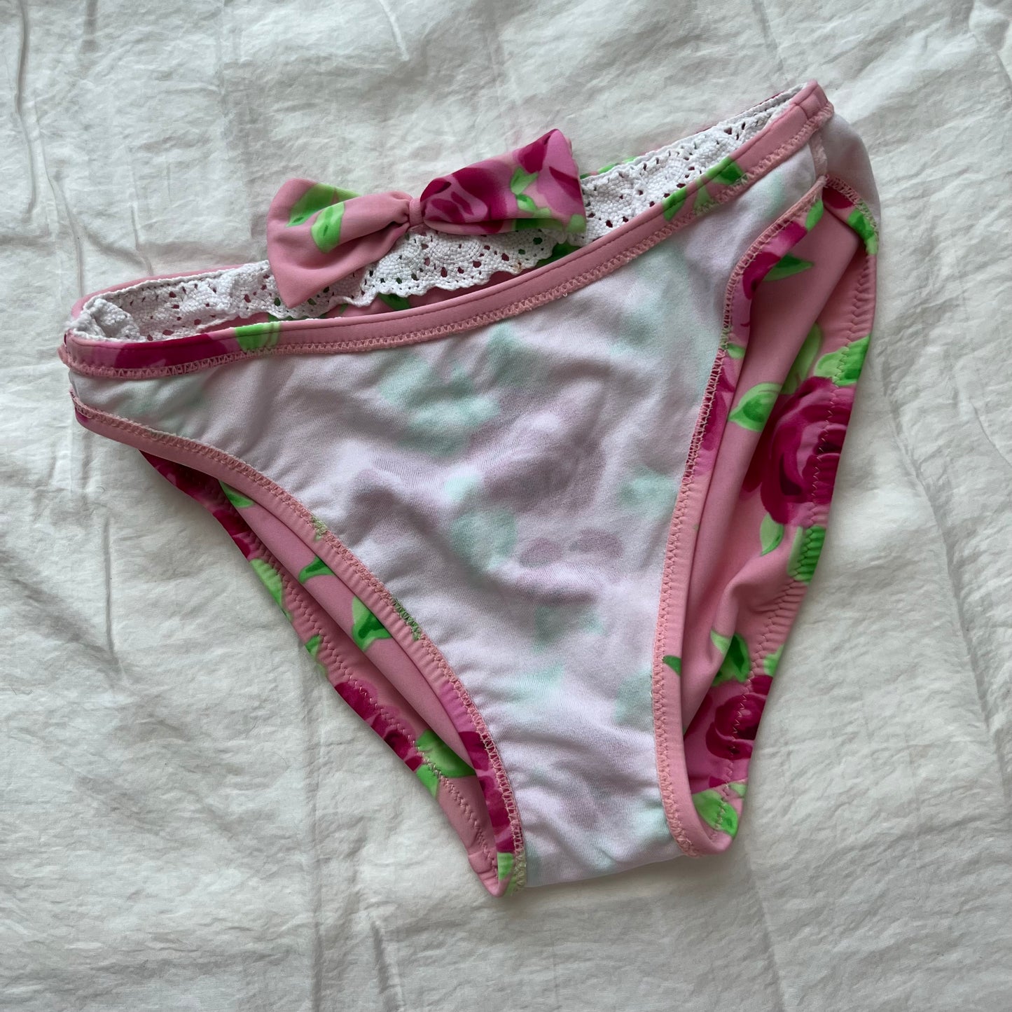 Pink Floral lace bikini set