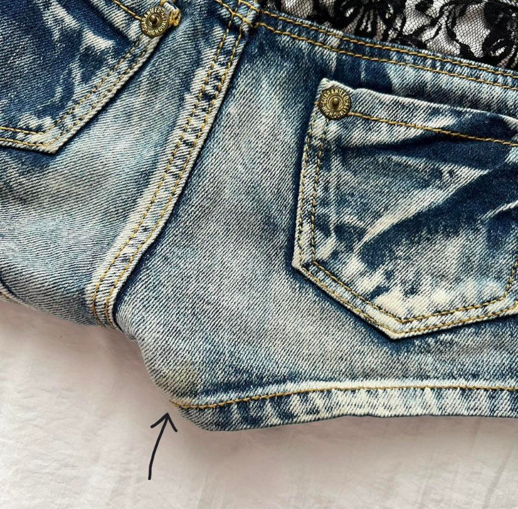 Denim gold shorts