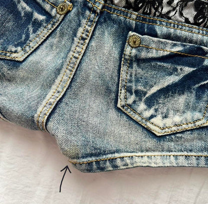 Denim gold shorts